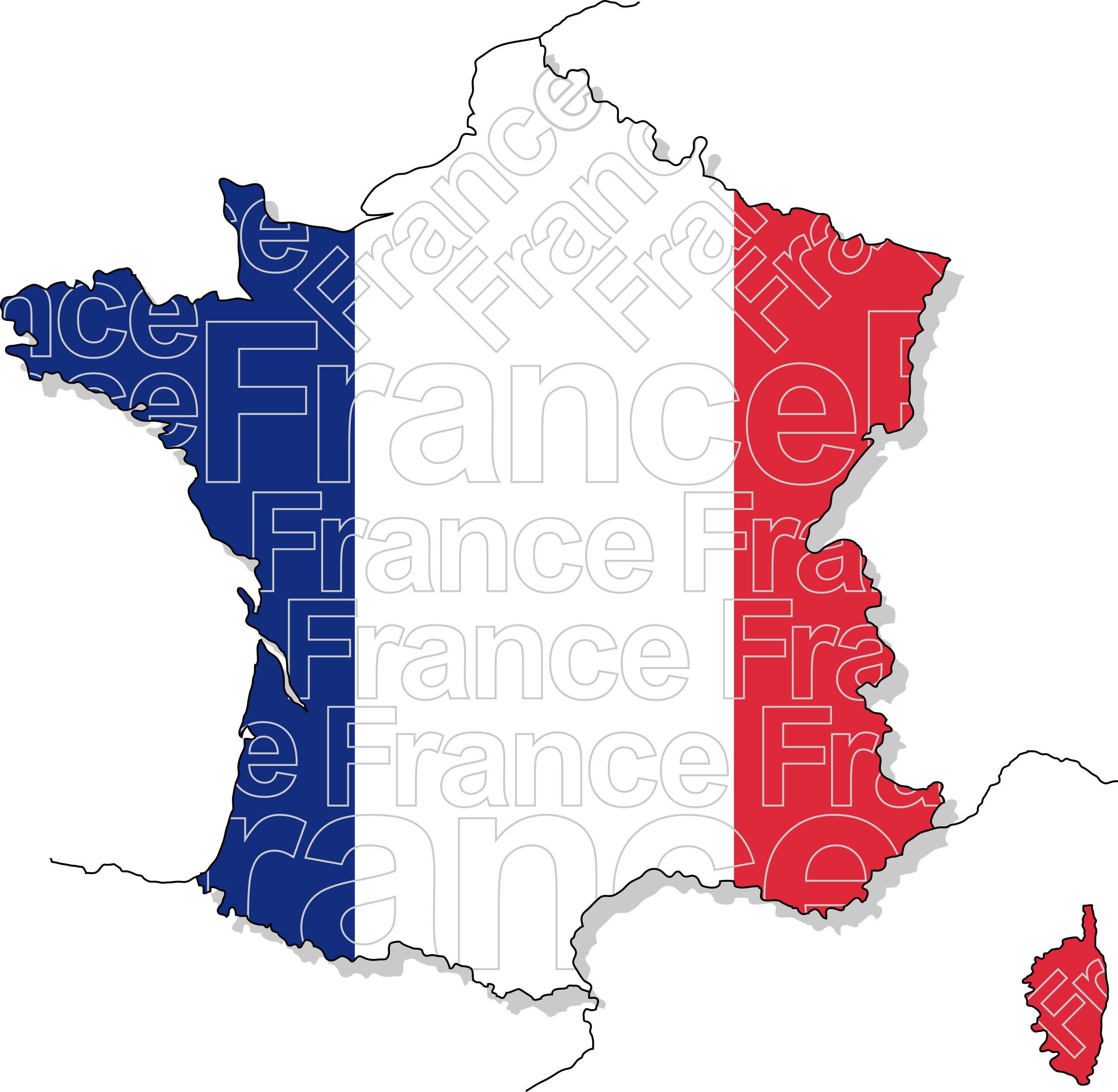 France map and Flag