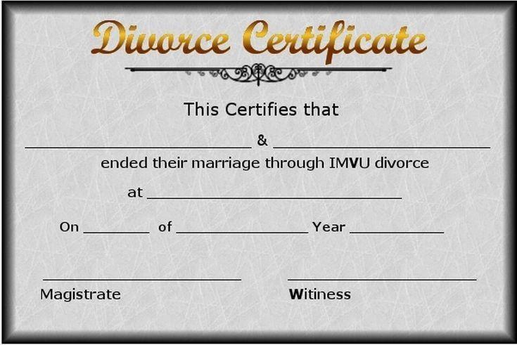 Divorce Certificate