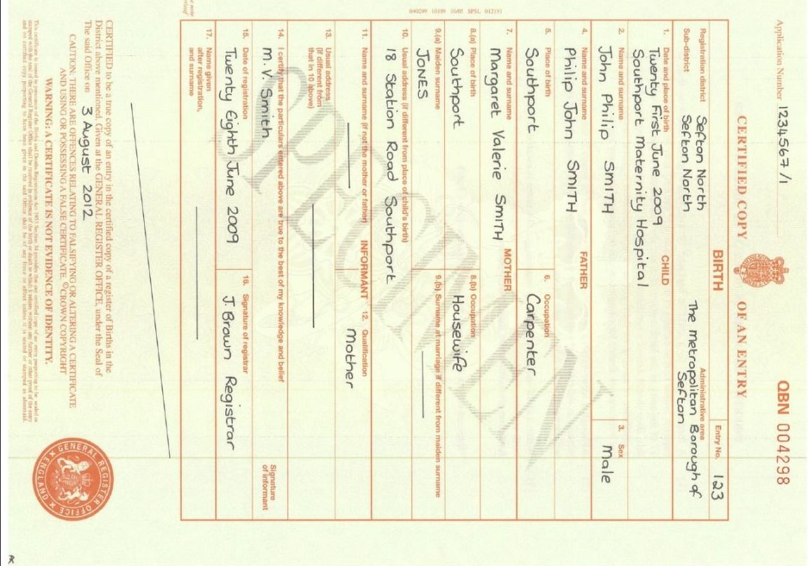 Birth Certificate Translation