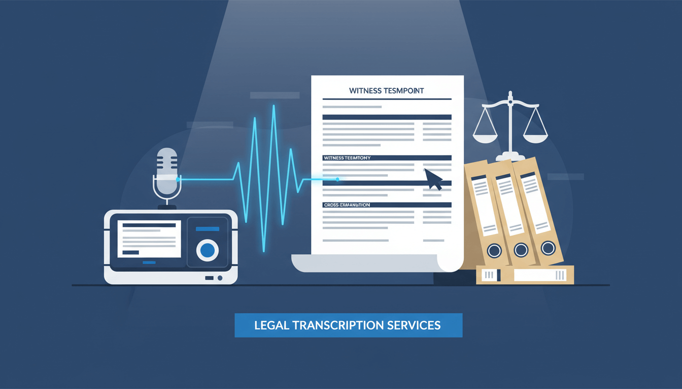 Legal transcription of court recordings and legal audio into written transcripts
