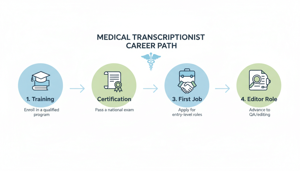 Step-by-step guide on how to get into medical transcription and grow your career