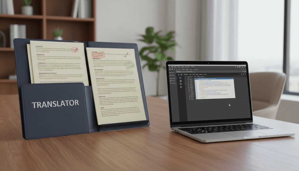 US translator credential and portfolio pathway concept