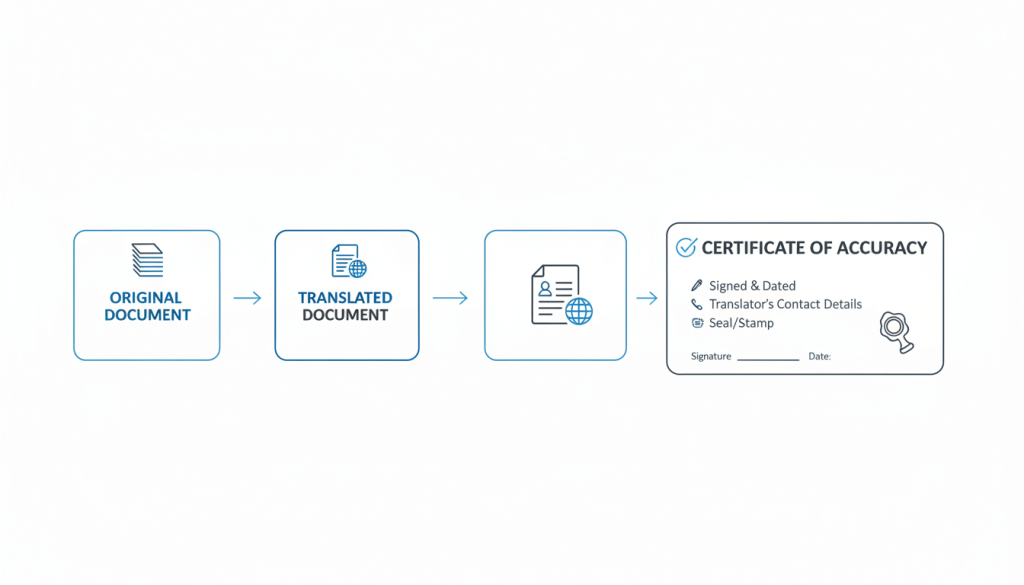 What a certified translation includes translation plus certificate of accuracy
