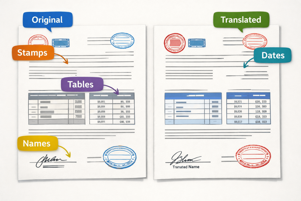 Accurate formatting for contract and certificate translation UK
