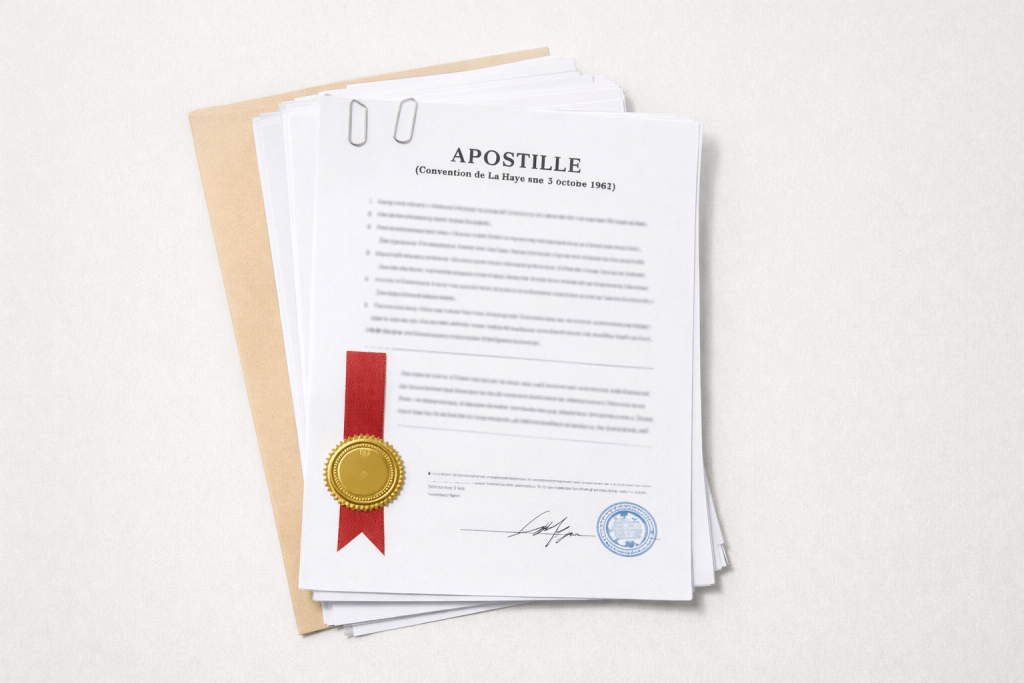 Apostille legalisation attached after notarisation