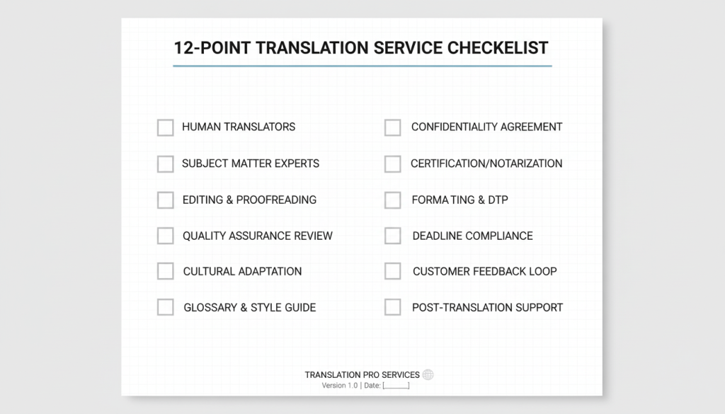 Checklist for choosing the best online translation service