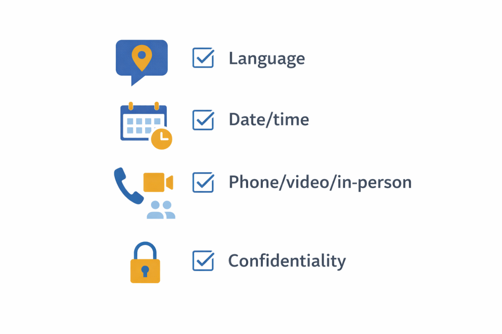 Checklist for requesting translation and interpreting services