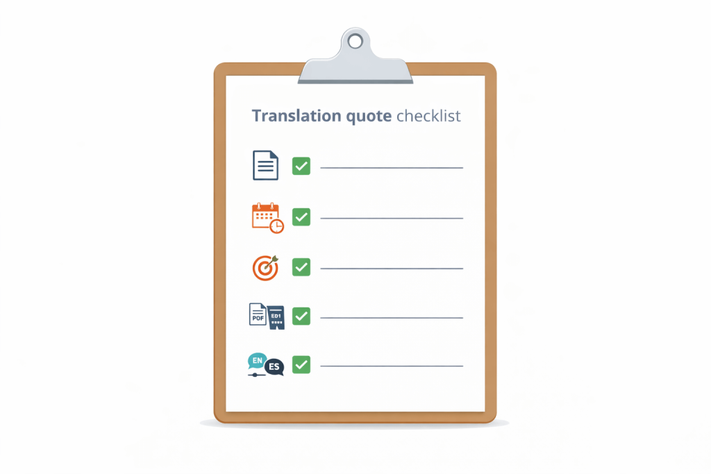 Checklist of details needed to price translation services accurately