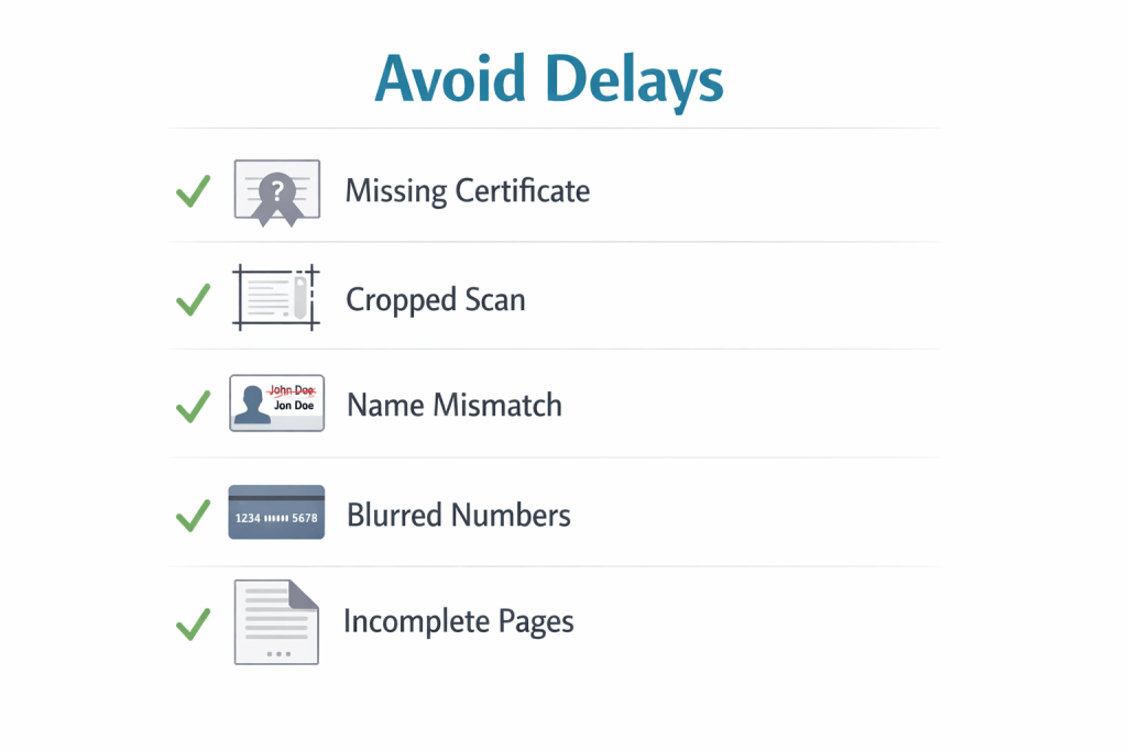 Common mistakes that delay UK student visa document translation