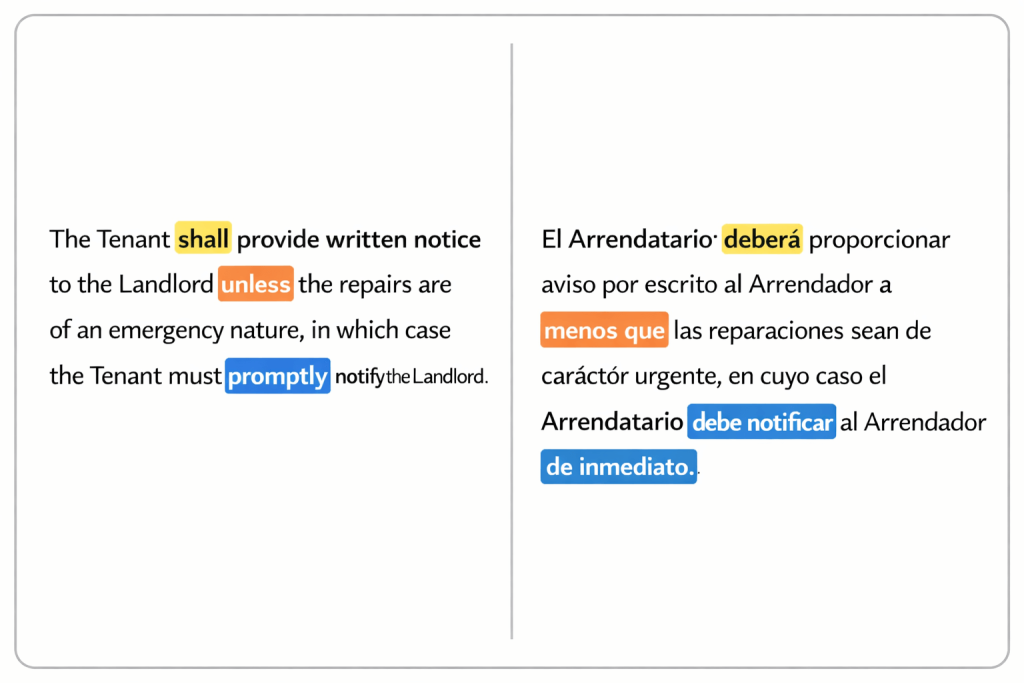 Example of legalese translation pitfalls with shall unless promptly