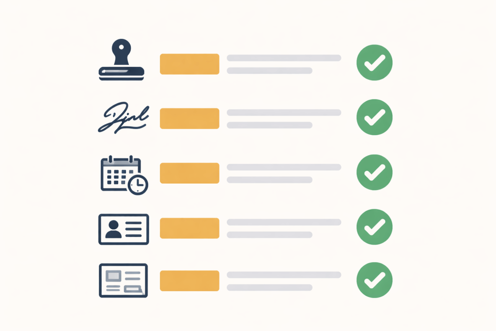 Formatting checklist for a Tigrinya translation in English.