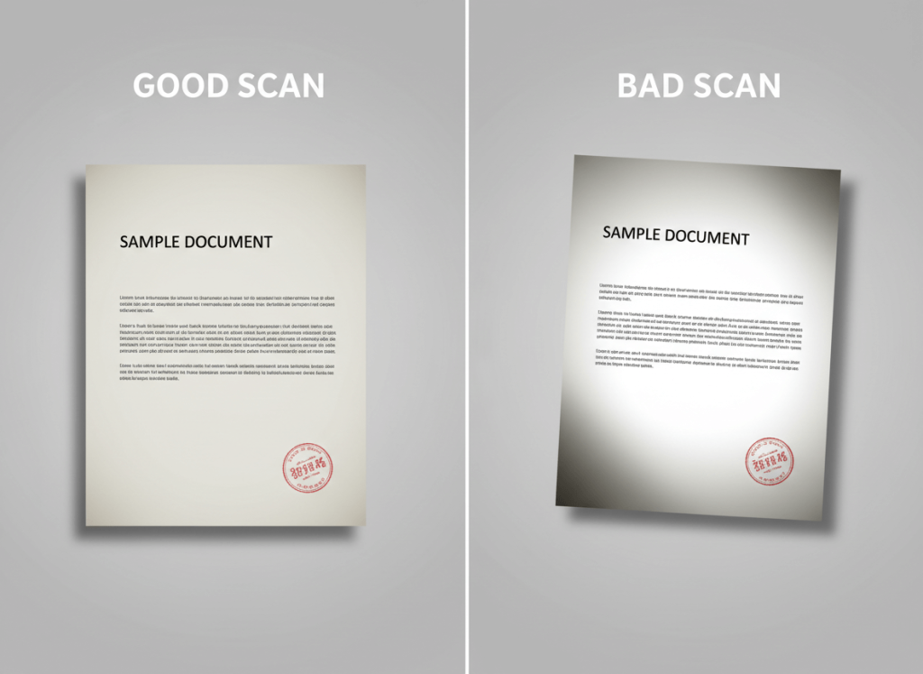 Good scan vs bad scan for birth certificate translation