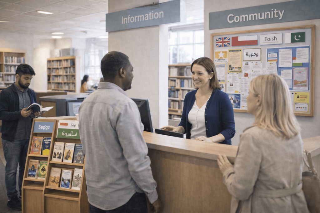 Library support for multilingual access and information