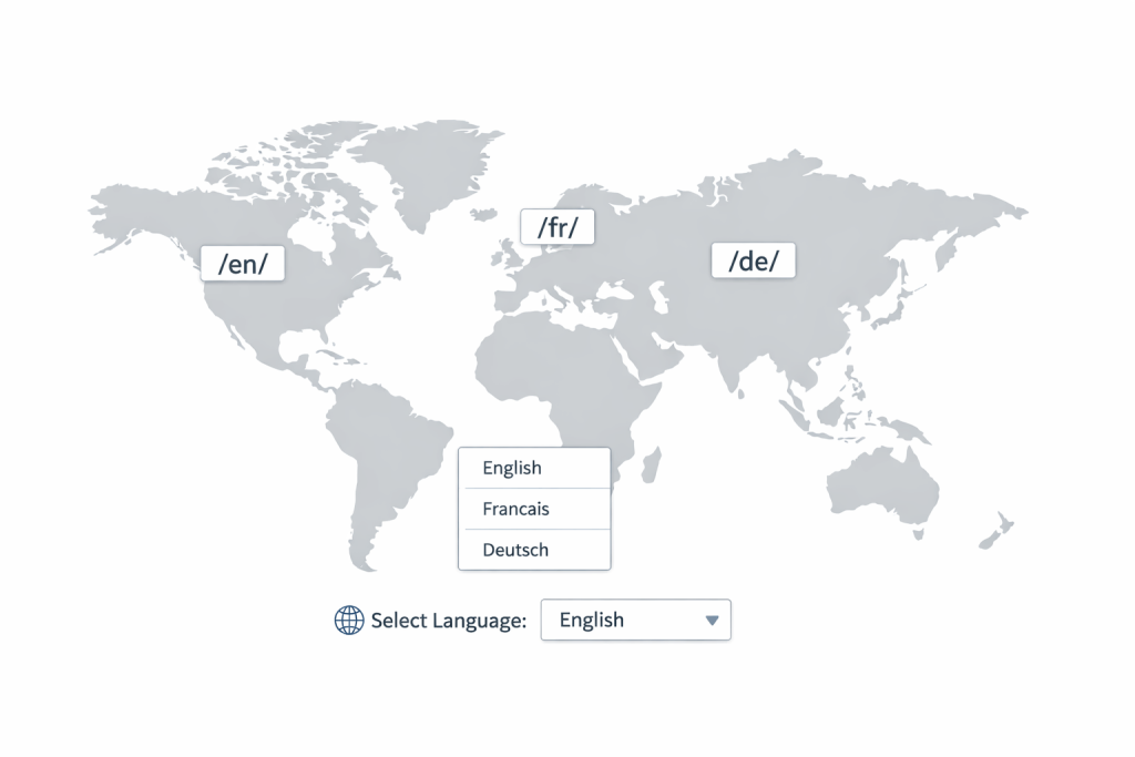 Multilingual website routing and URL structure by language