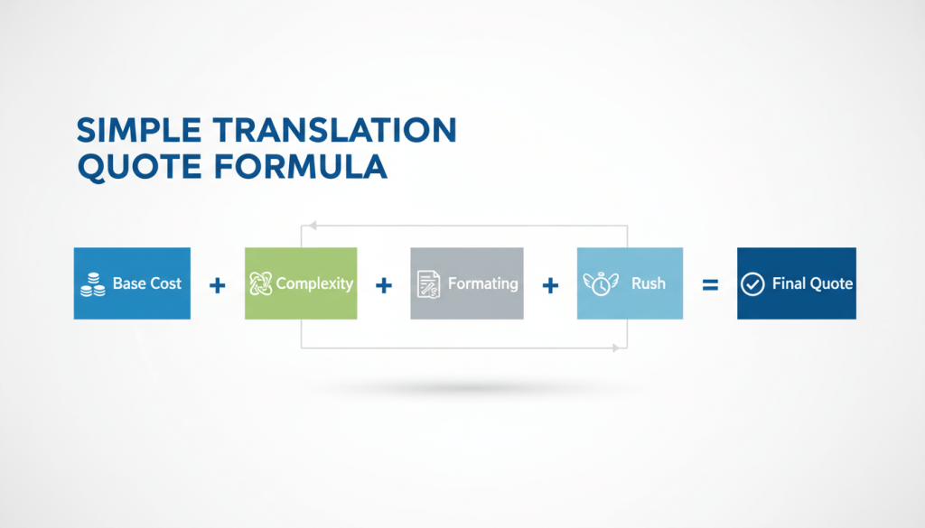 Pricing formula used to calculate translation service quotes