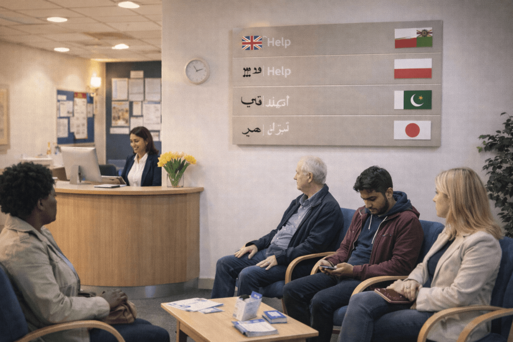 Public services with language support for non-English speakers