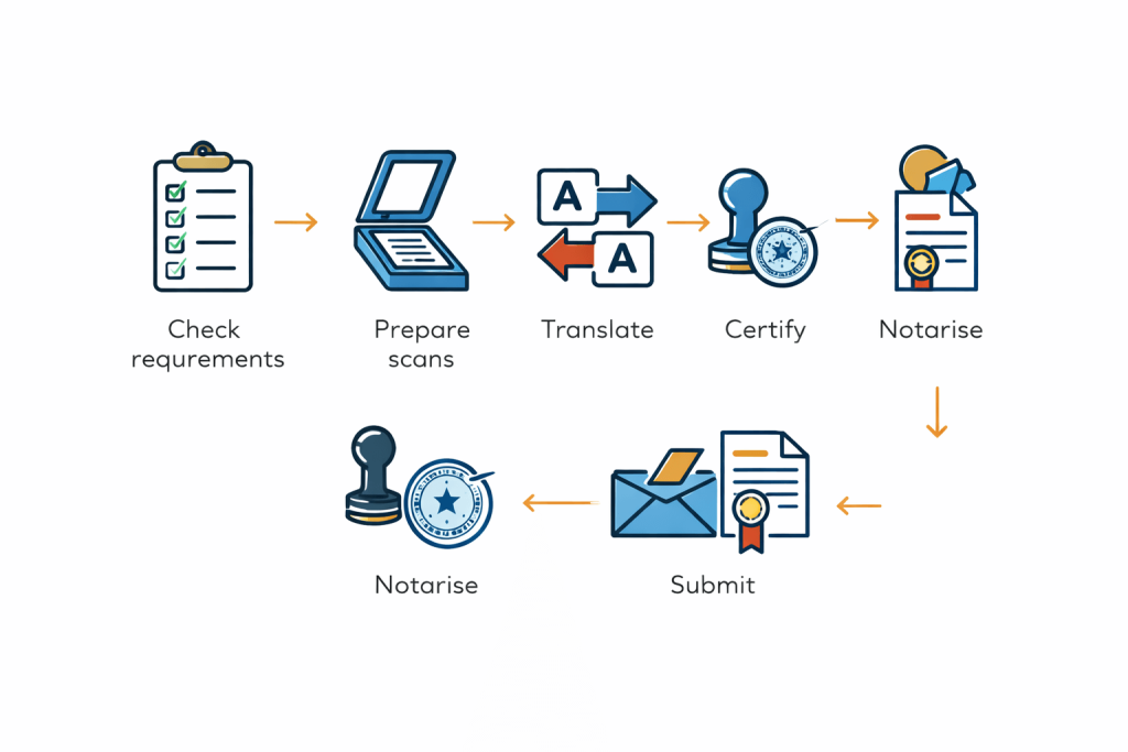 Steps to translate and notarize a document