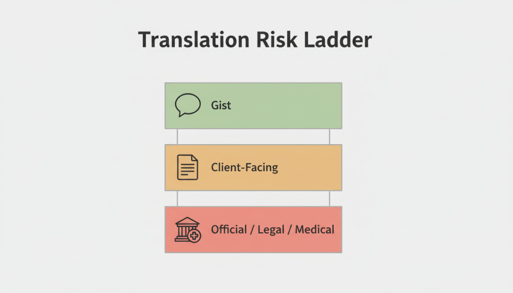 Translation risk ladder for choosing the right service