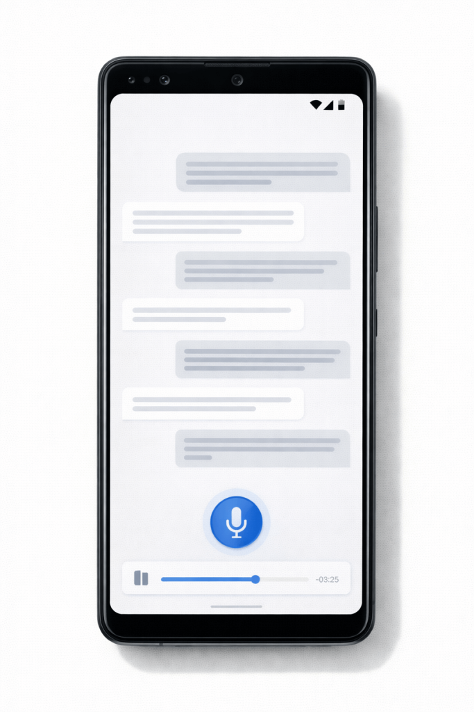 Using Android Live Transcribe to convert WhatsApp voice notes to text