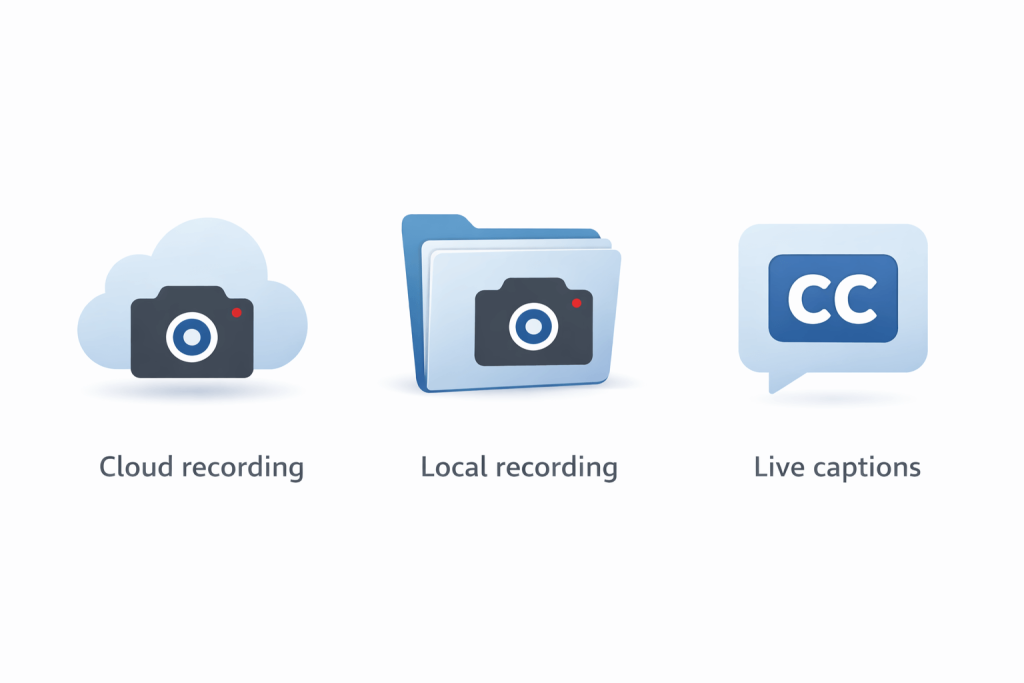 Zoom recording and transcription options compared visually